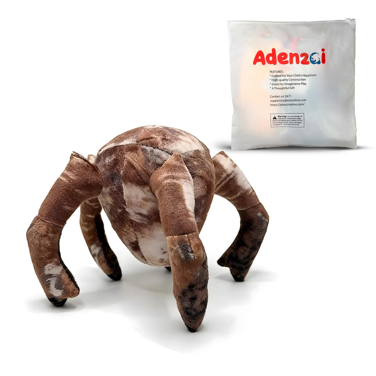 Adenzai mini collectible plush dark brown and tan