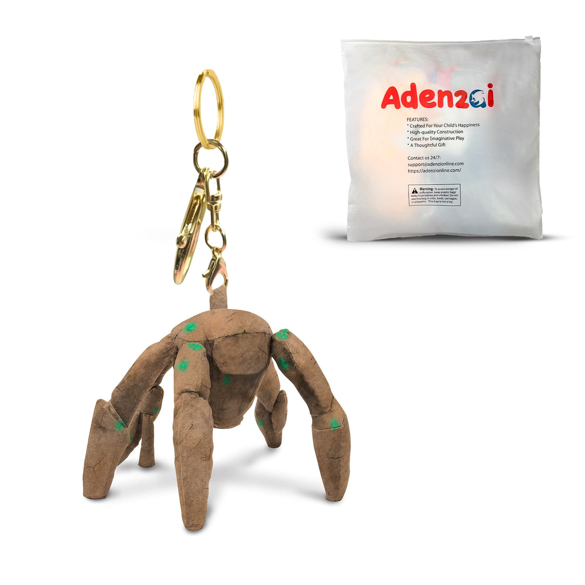 Adenzai plush keychain light brown and beige