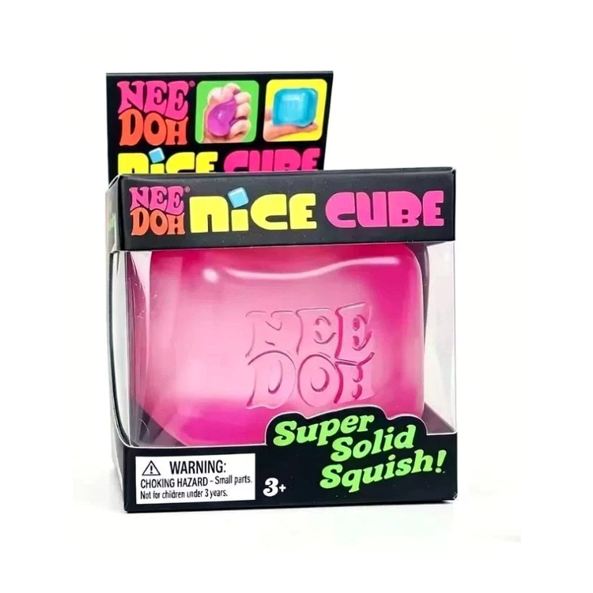 NeeDoh Nice Cube - Squishy Sensory Fidget Toy, Super Solid Squish, Ages 3+, 1 Random Color Cube